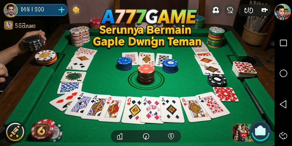 Tampilan menarik dan gameplay seru A777GAME saat bermain Gaple.