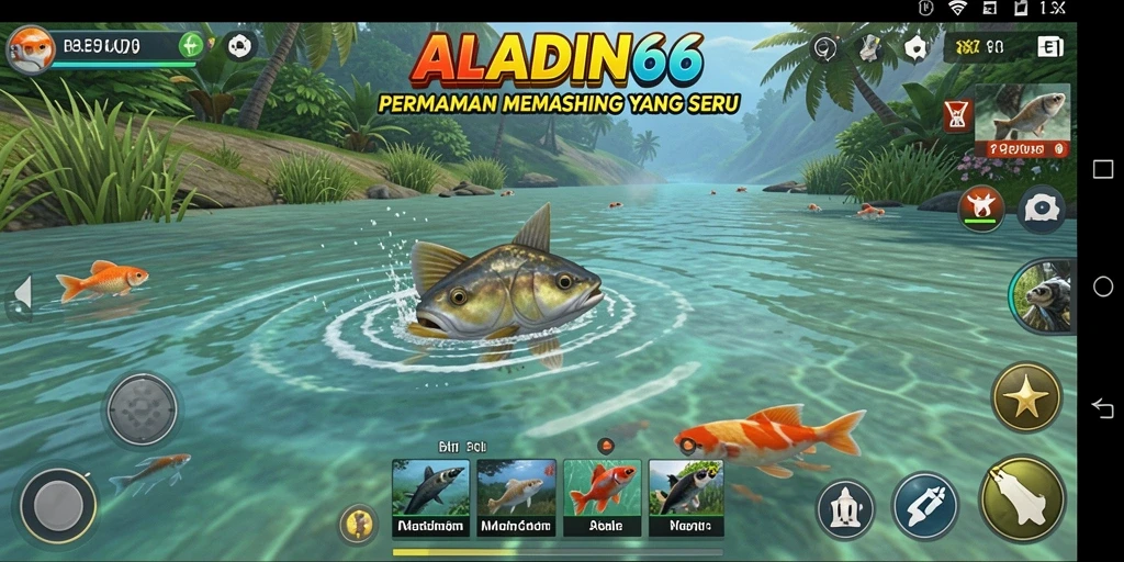 Tampilan gameplay ALADIN66 dengan aksi memancing yang seru.