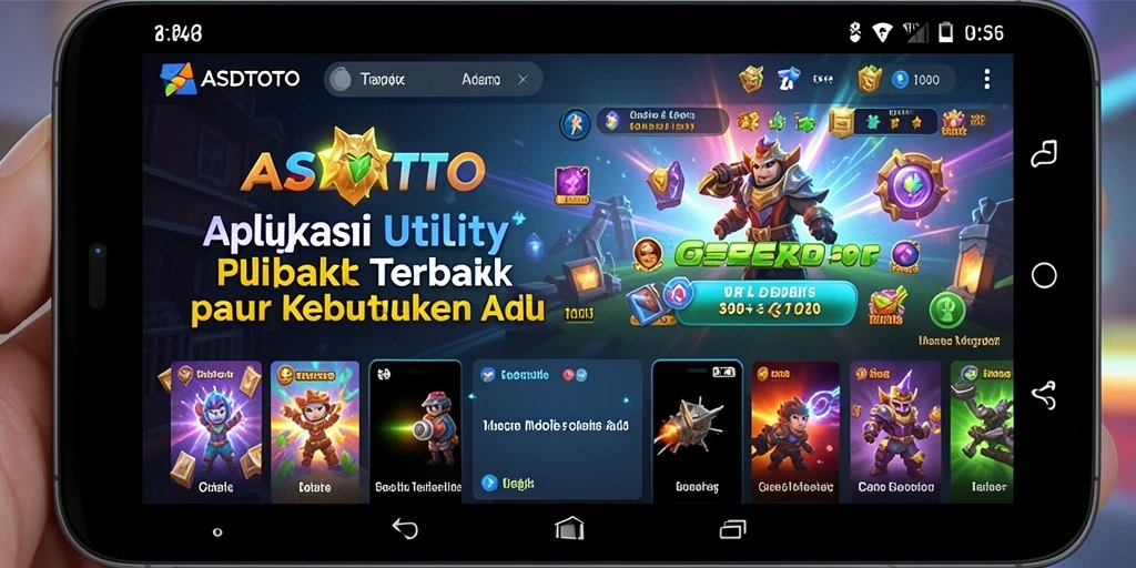 Screenshot utama ASDTOTO menampilkan antarmuka aplikasi Utility yang menarik.