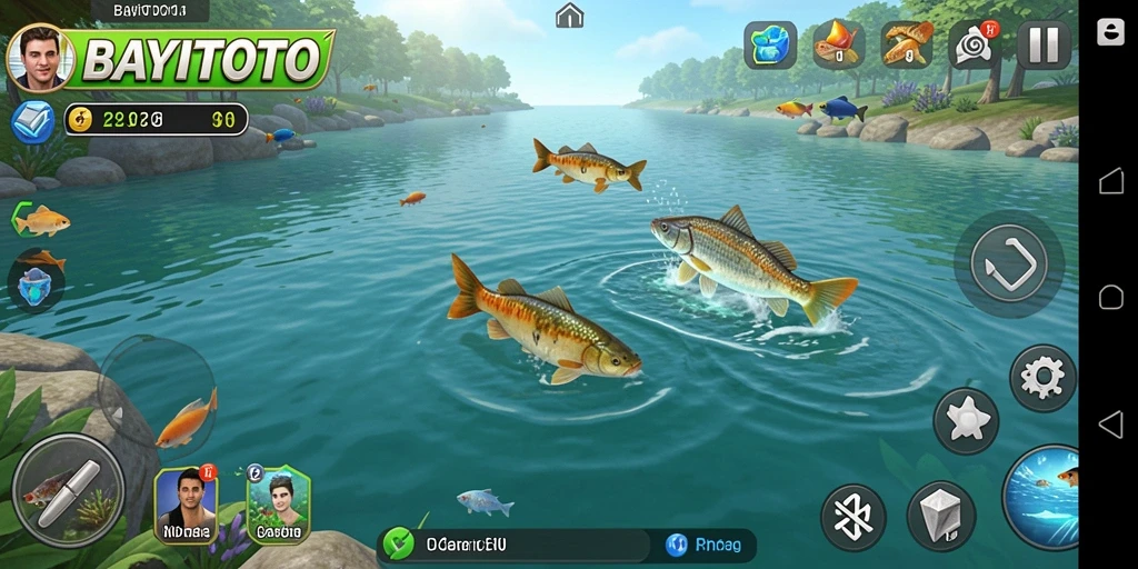 Tampilan gameplay memancing yang menarik dan interaktif di BAYITOTO.