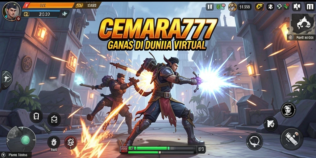 Screenshot gameplay CEMARA777 menampilkan pertarungan karakter yang intens.