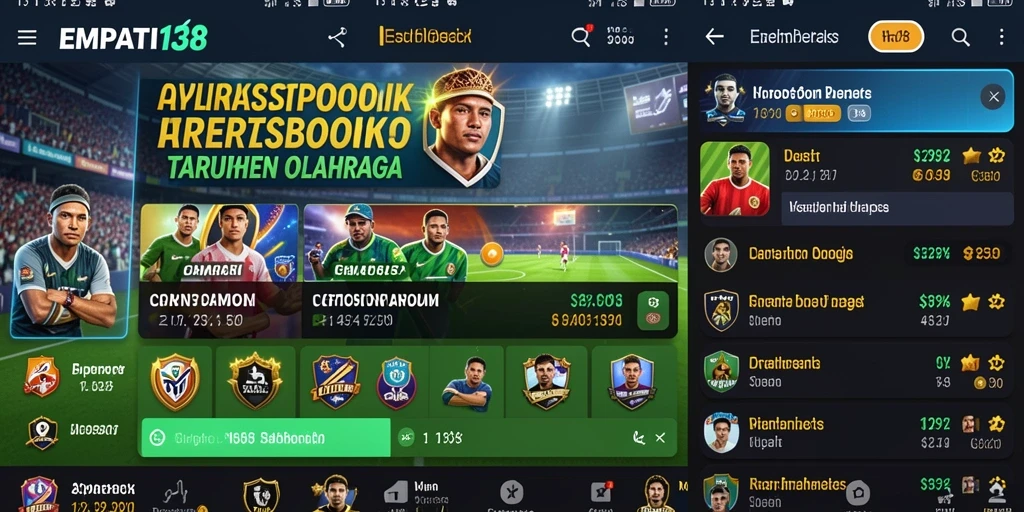 Screenshot menunjukkan antarmuka pengguna EMPATI138 saat taruhan olahraga.