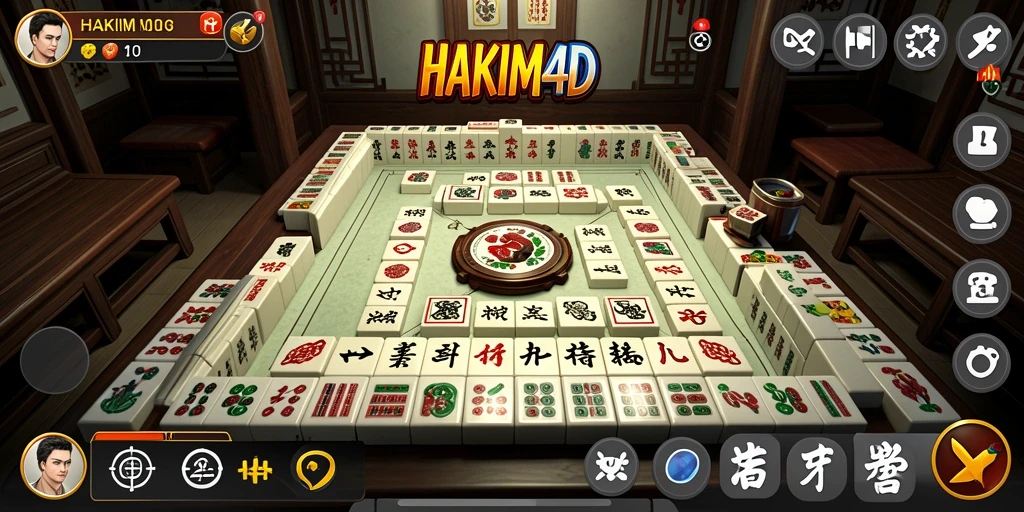 Gambar layar utama HAKIM4D dengan gameplay Mahjong yang menarik.