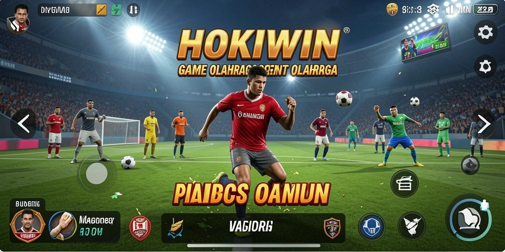 Screenshot HOKIWIN menampilkan gameplay olahraga yang mendebarkan dan interaktif.