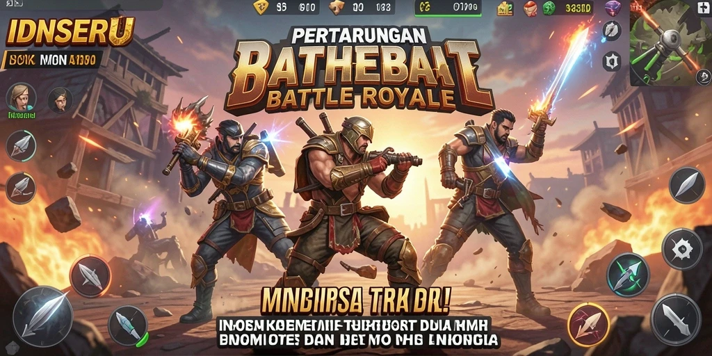 Tangkapan layar gameplay menarik dari IDNSERU di arena Battle Royale.