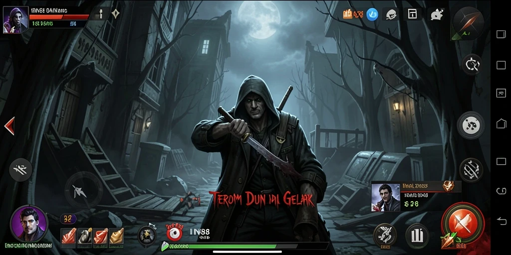 Tampilan gameplay IN88 yang menegangkan dalam suasana gelap.