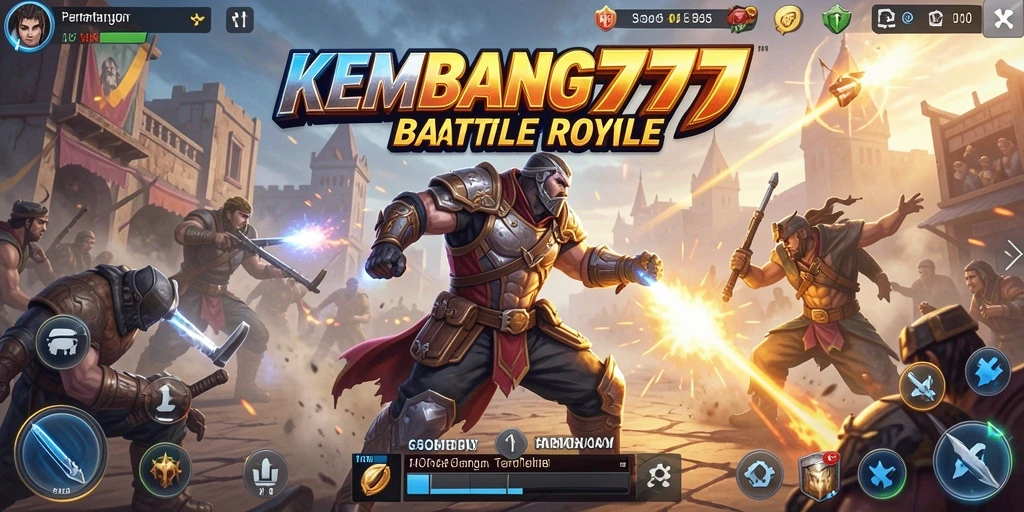 Screenshot gameplay <strong>KEMBANG777</strong> menunjukkan pertempuran epik dan dinamis di arena Battle Royale.