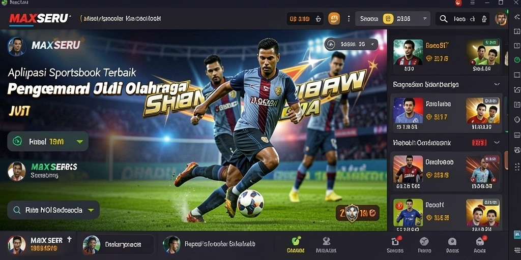 Tampilan gameplay MAXSERU yang mendebarkan dalam taruhan olahraga.