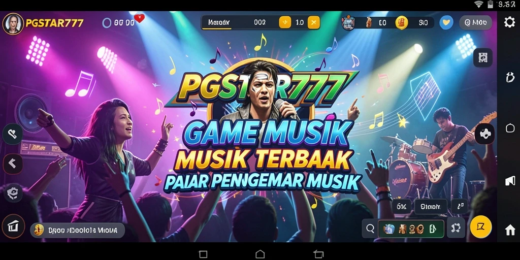 Tampilan dalam permainan PGSTAR777 yang penuh warna dan menarik saat memainkan musik.