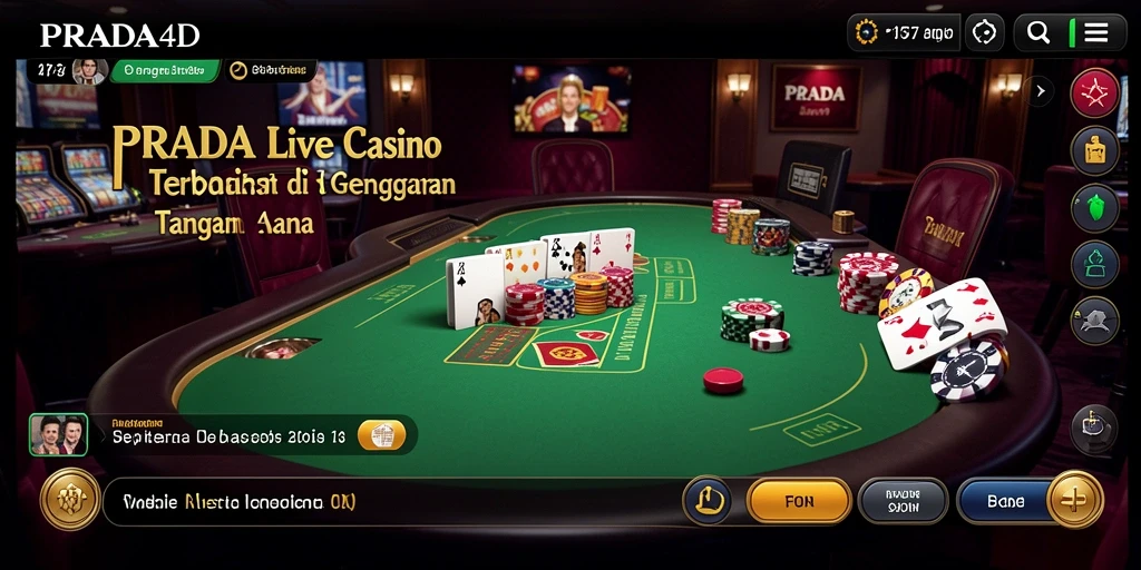 Screenshot gameplay PRADA4D menampilkan suasana kasino yang autentik.
