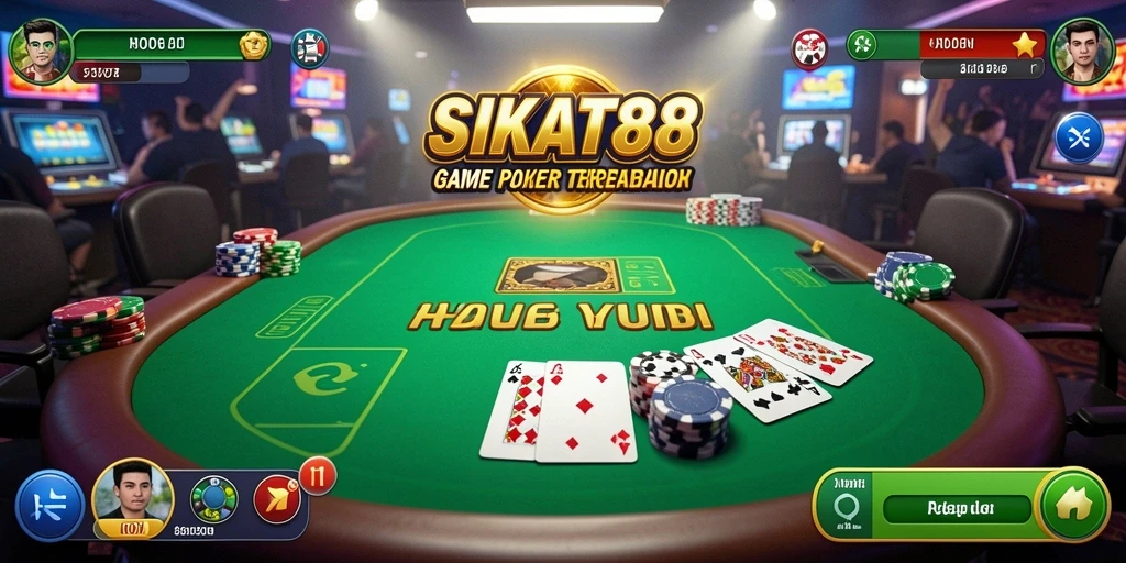 Tampilan gameplay menarik di SIKAT88 dengan poker yang kompetitif.