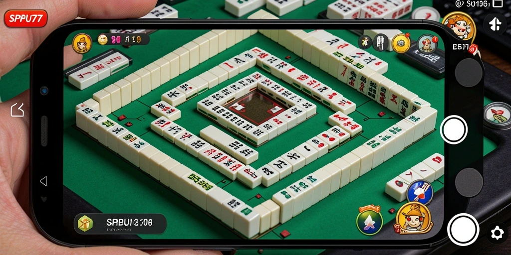 Screenshot utama SPBU77 menunjukkan gameplay Mahjong yang seru dan interaktif.