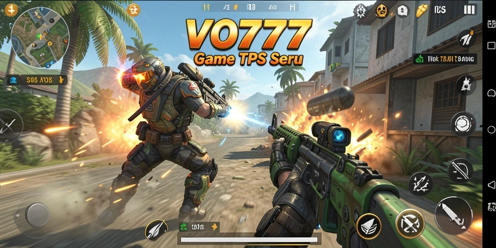 Screenshot VO777 menampilkan aksi gameplay TPS yang mendebarkan.