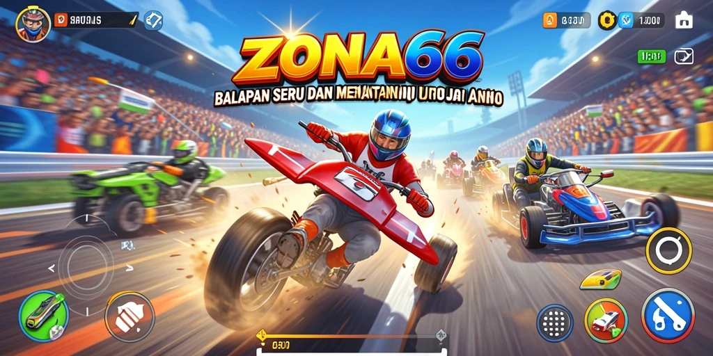 Tampilan gameplay balapan cepat dan seru di ZONA66.